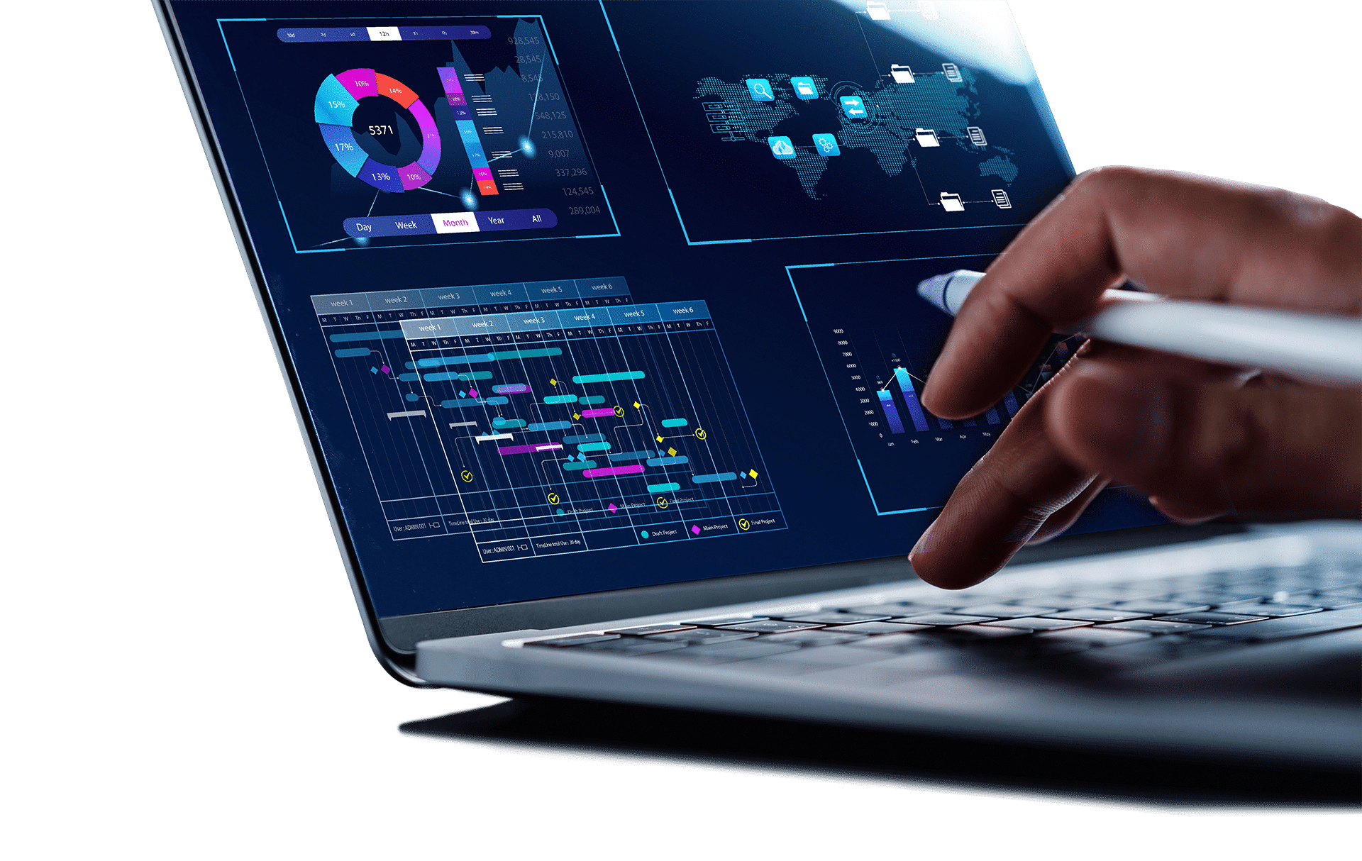 Computer with data on